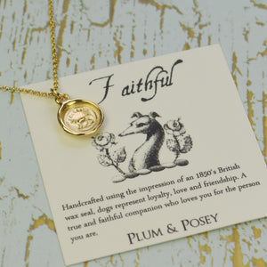 Faithful Dog - Friendship Loyalty Devotion in Gold Vermeil