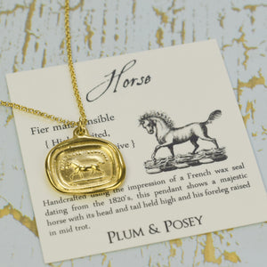 Horse - High spirited yet sensitive in Gold Vermeil