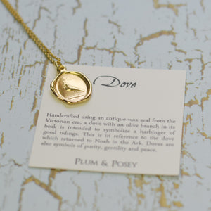 Dove and Olive Branch - Peace Dove in Gold Vermeil