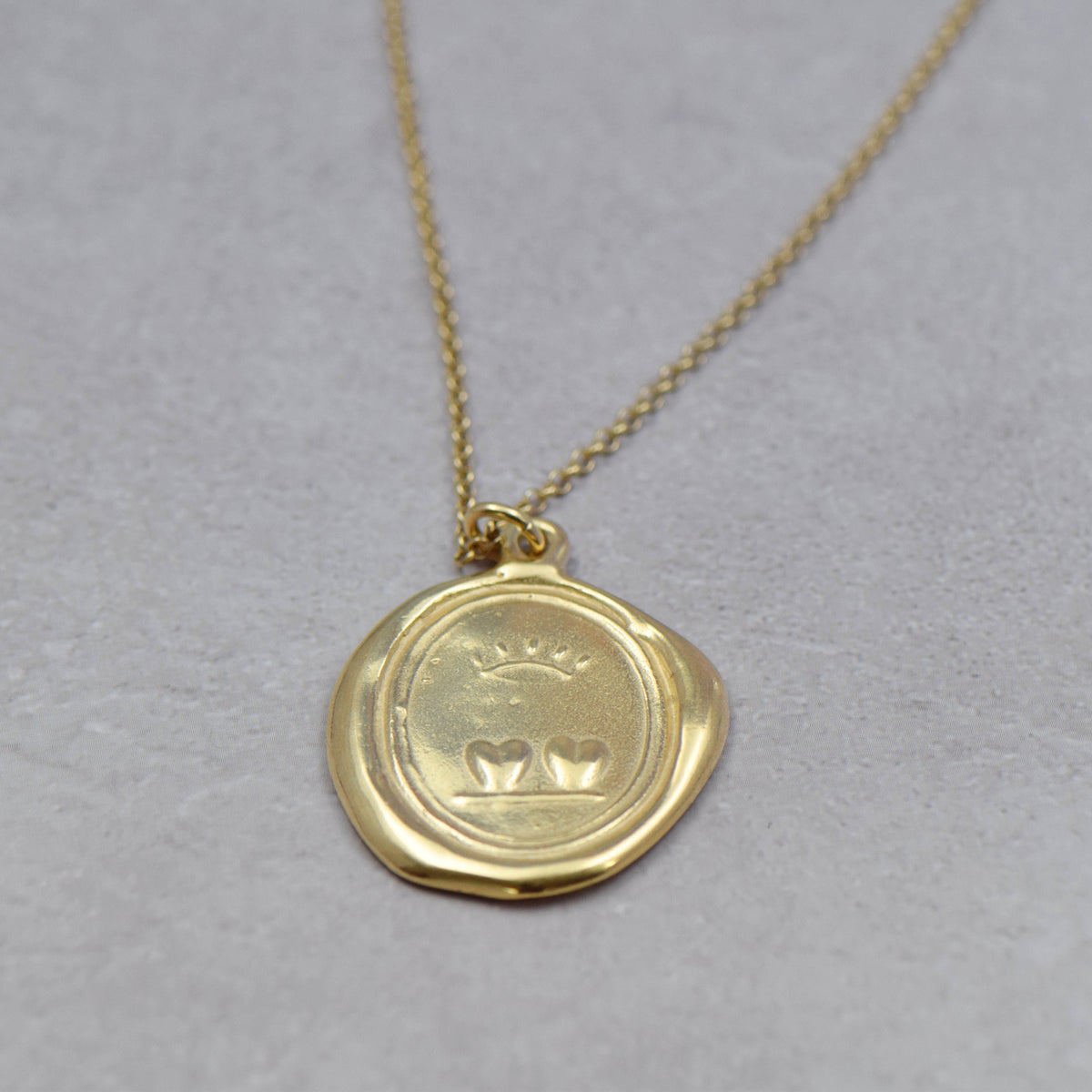 Crowned Hearts  - Loyalty and Love in gold vermeil