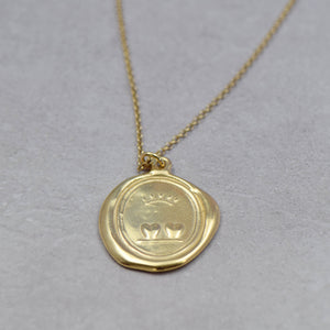 Crowned Hearts  - Loyalty and Love in gold vermeil