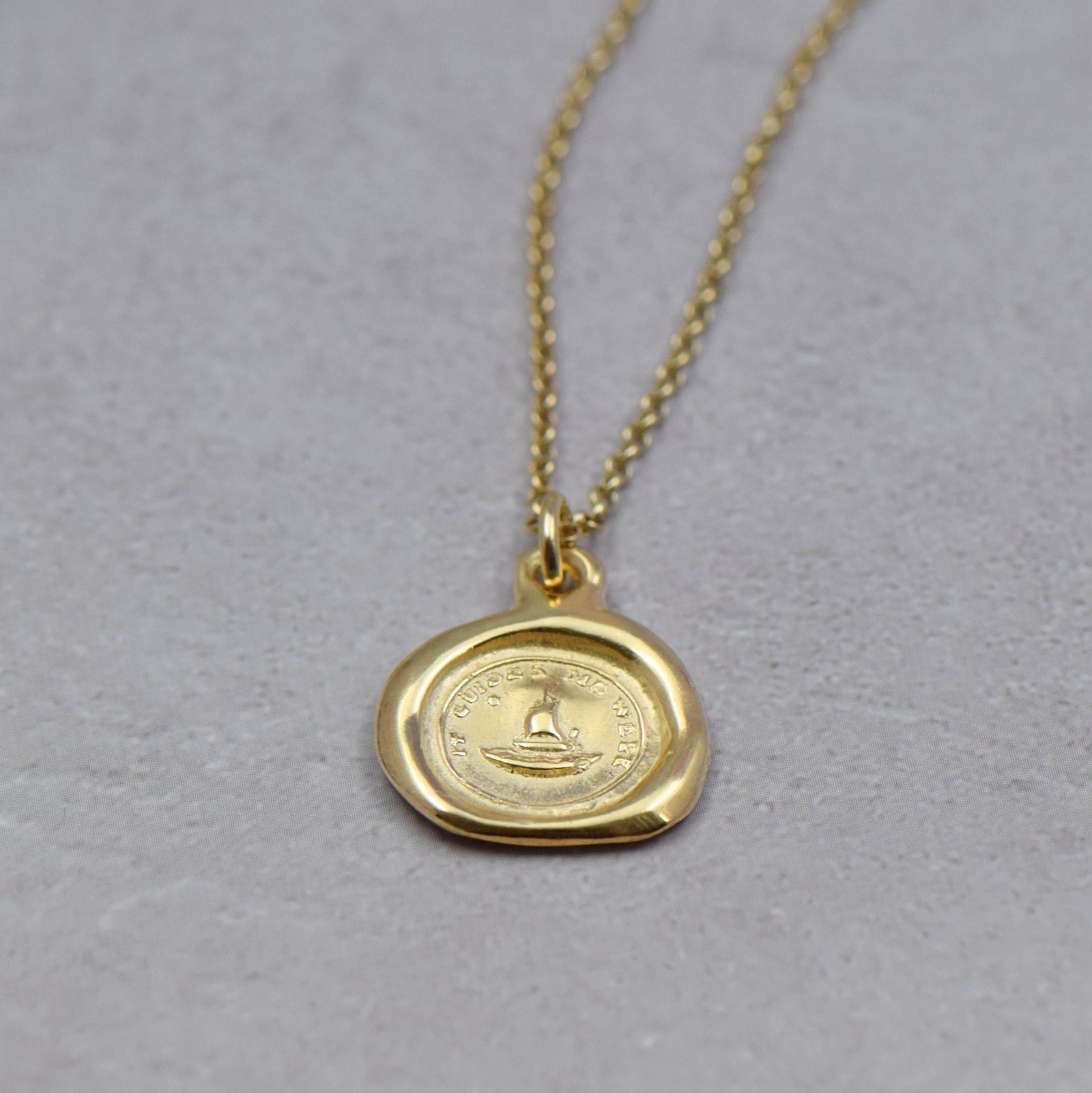 Guiding Star - Sailing Boat and North Star - It Guides me well in Gold Vermeil