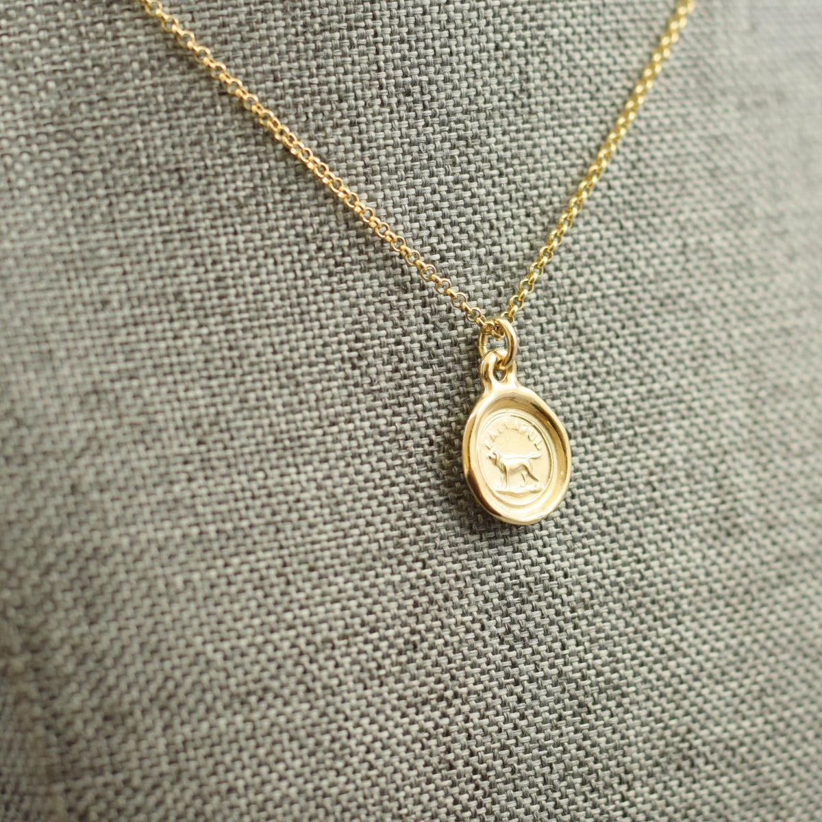 Faithful Dog - Friendship Loyalty Devotion in Gold Vermeil