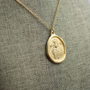 Angel and Fleur De Lis in Gold Vermeil