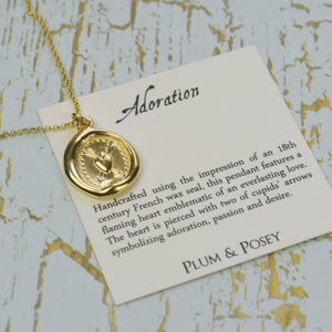 Adoration - Flaming Heart and Arrows in Gold Vermeil