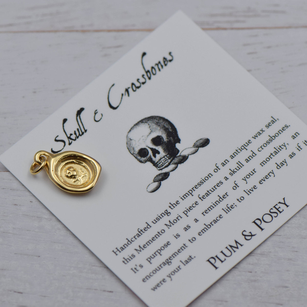 Skull and Crossbones - Memento Mori in Gold Vermeil