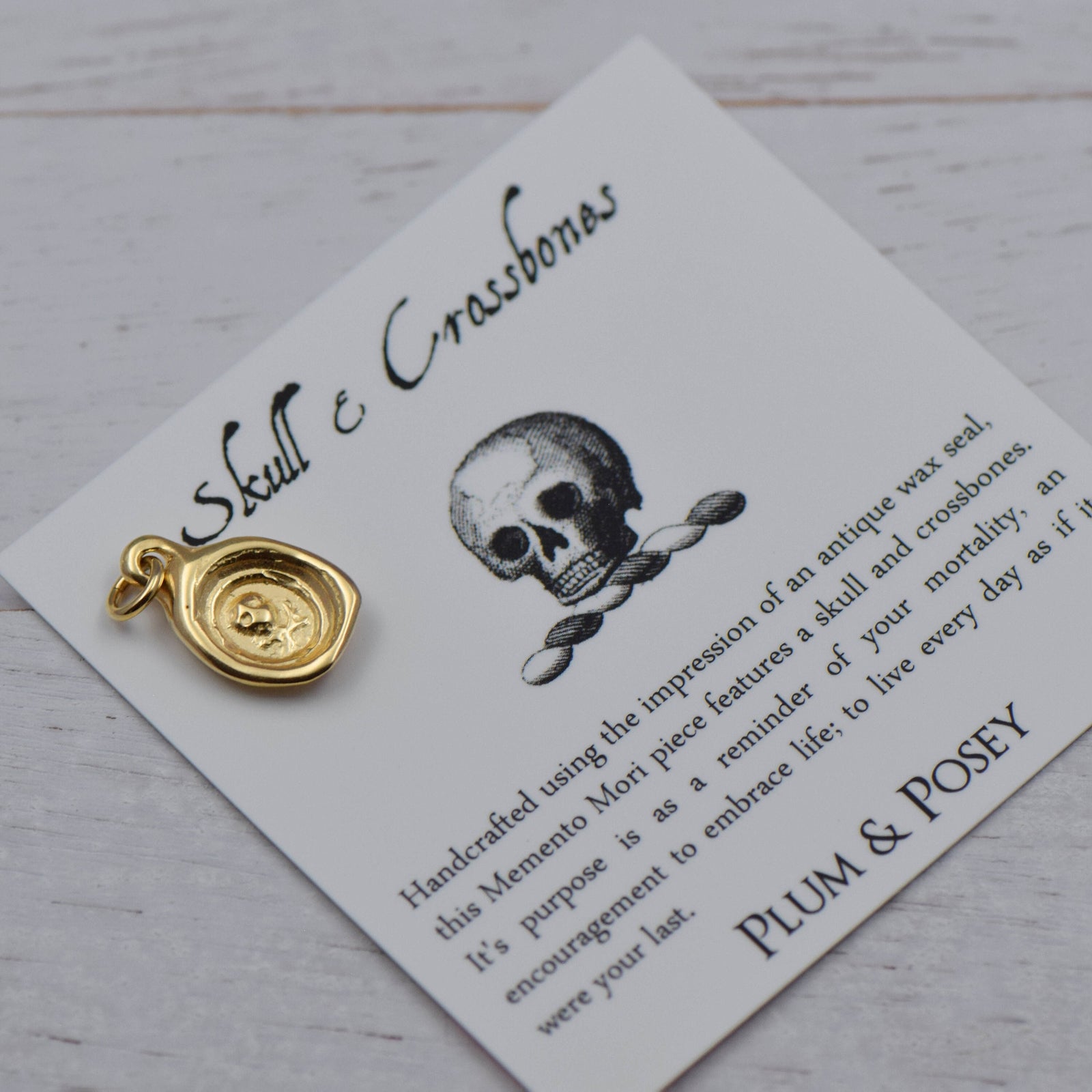 Skull and Crossbones - Memento Mori in Gold Vermeil