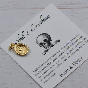 Skull and Crossbones - Memento Mori in Gold Vermeil