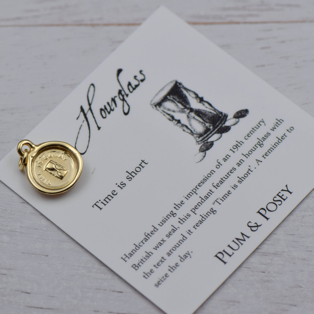 Hourglass - Time is Short in Gold Vermeil