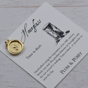 Hourglass - Time is Short in Gold Vermeil