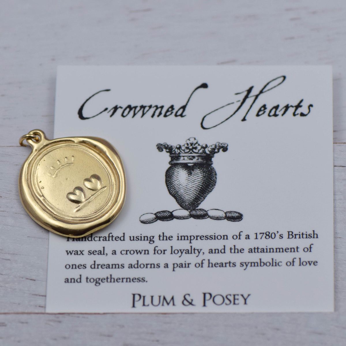 Crowned Hearts  - Loyalty and Love in gold vermeil