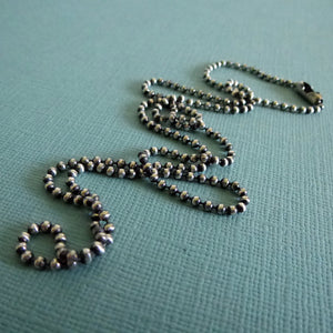 Oxidized 2mm Sterling Silver Ball Chain