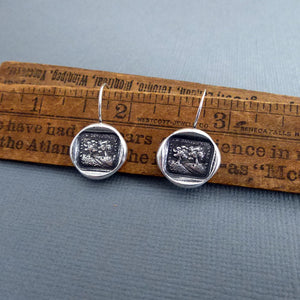 In Vain Destiny Seperates Us - Wax Seal Earrings