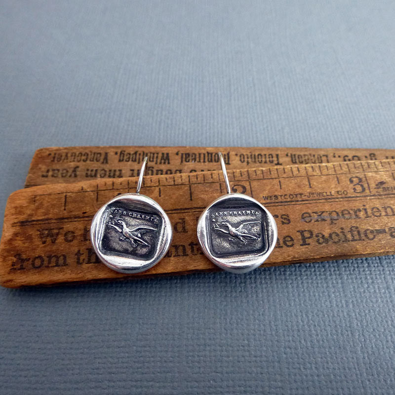 Fearless Eagle Wax Seal Earrings