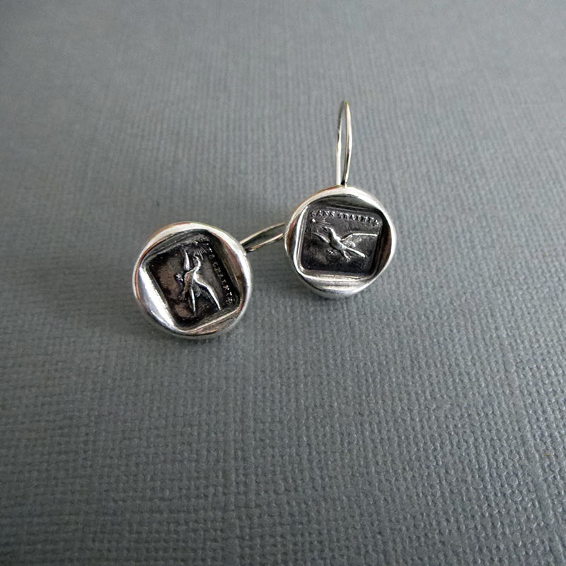 Fearless Eagle Wax Seal Earrings