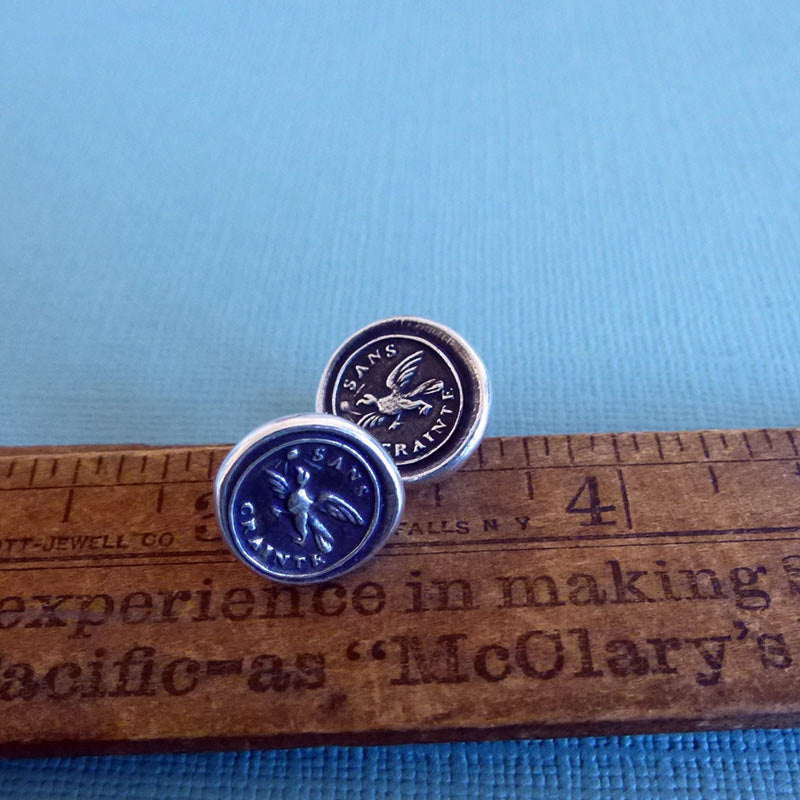 Fearless Eagle Wax Seal Earrings