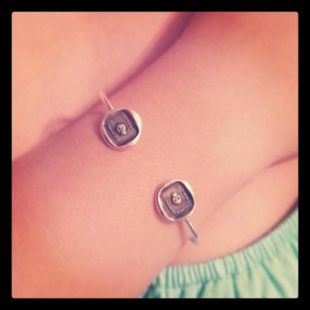 Skull Wax Seal Cuff Bangle Bracelet