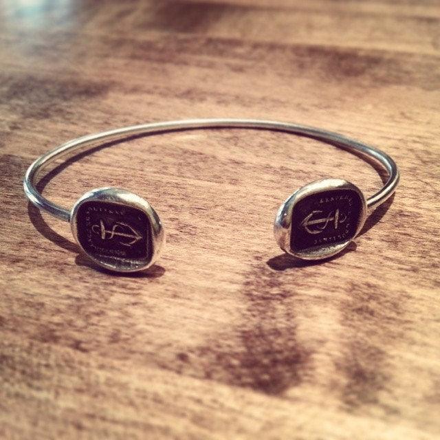 Hope Sustains Me - Anchor Cuff Bangle Bracelet