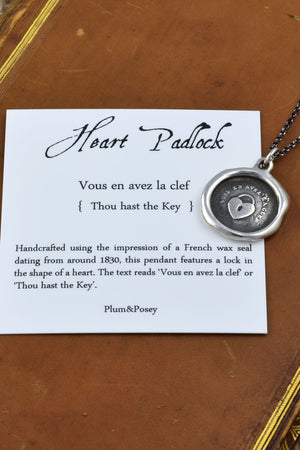 Heart Padlock Necklace in Bronze