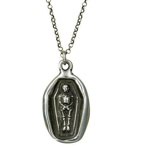 Skeleton Wax Seal Pendant - Memento Mori, Memento Vivere