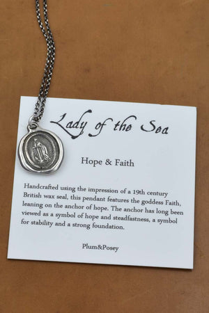 Lady of the Sea and Anchor Necklace in Bronze