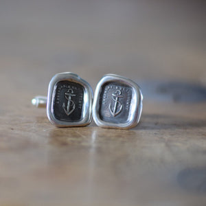 Anchor Cufflinks -  Hope Anchor Wax Seal Cufflinks