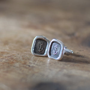 Anchor Cufflinks -  Hope Anchor Wax Seal Cufflinks