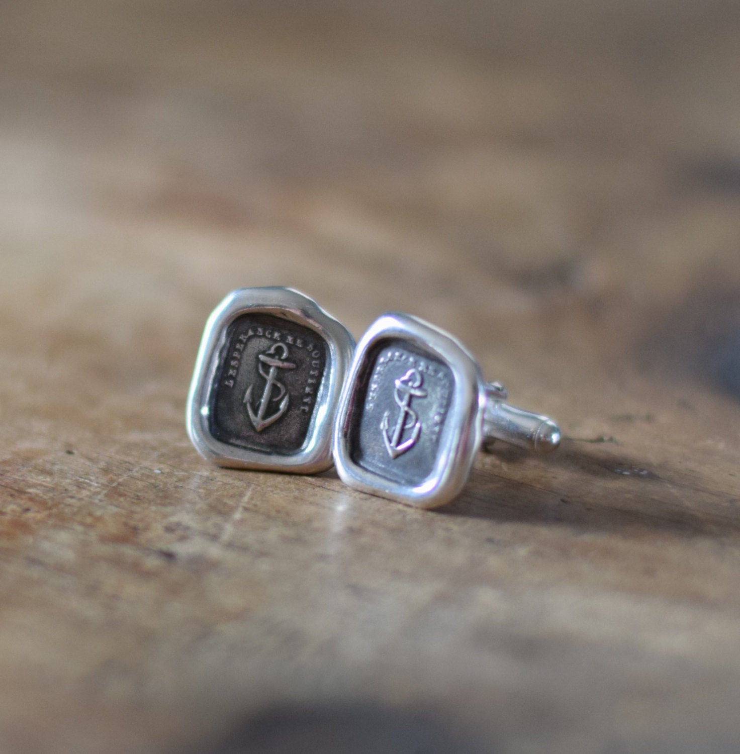 Anchor Cufflinks -  Hope Anchor Wax Seal Cufflinks